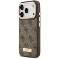 Guess 4G Logo Plate MagSafe case for iPhone 17 Pro brown