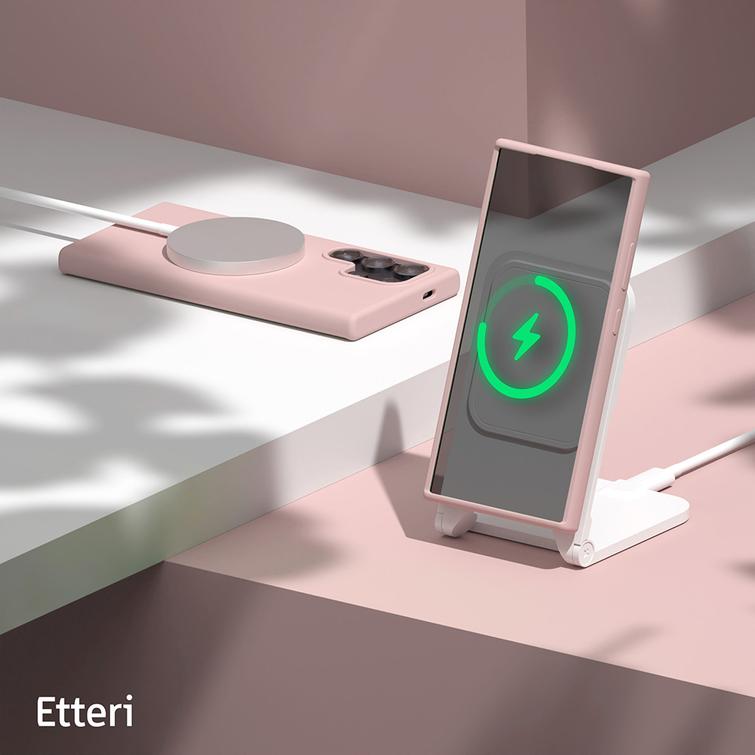 Etteri silikonikotelo Samsung Galaxy S24 Ultra vaaleanpunaiselle