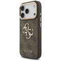 Guess 4G Big 4G Classic Logo Big Strap Metal Buttons -suojakuori iPhone 17 Prolle, ruskea