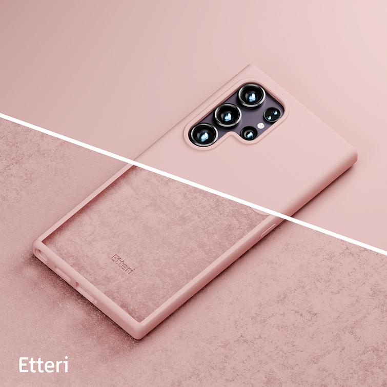 Etteri silikonikotelo Samsung Galaxy S24 Ultra vaaleanpunaiselle