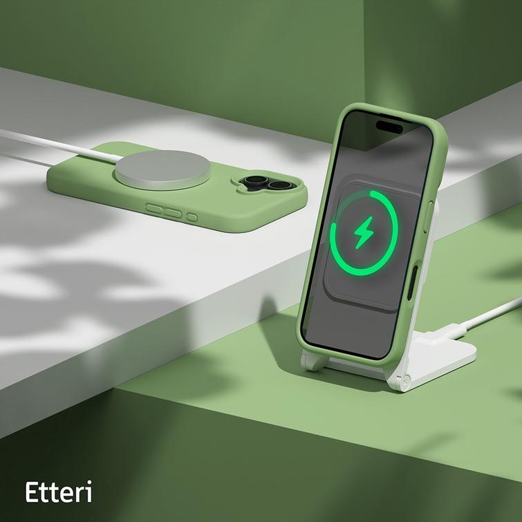 Etteri Silicone Mag kotelo iPhone 16 Plus 6,7" vaaleanvihre&auml;