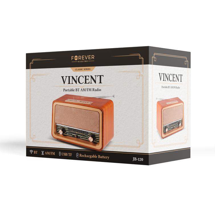 Ikuisesti Electro AM/FM-radio VINCENT JB-120 BT USB 1200mAh