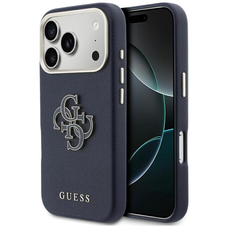 Guess HC PU FW RESIN LOGO SININEN suojakuori iPhone 17 Pro 6,3":lle