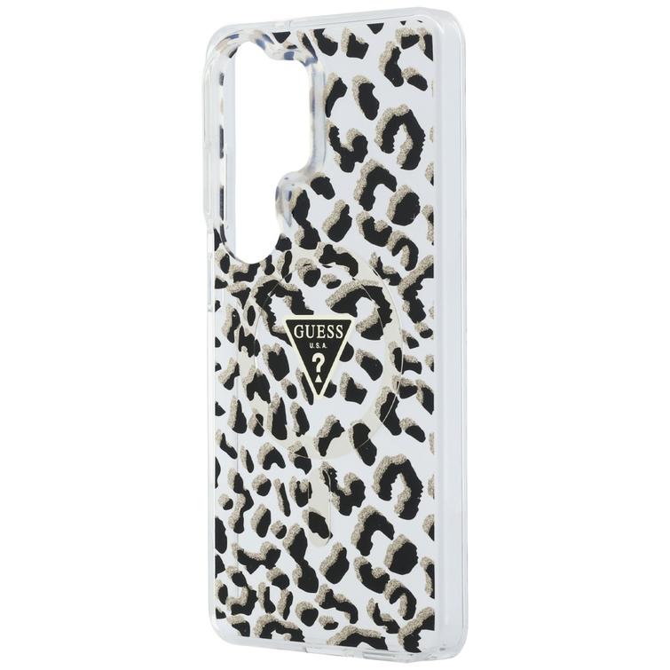 Guess case IML Leopard Print Triangle MagSafe for Samsung Galaxy S26 Ultra black