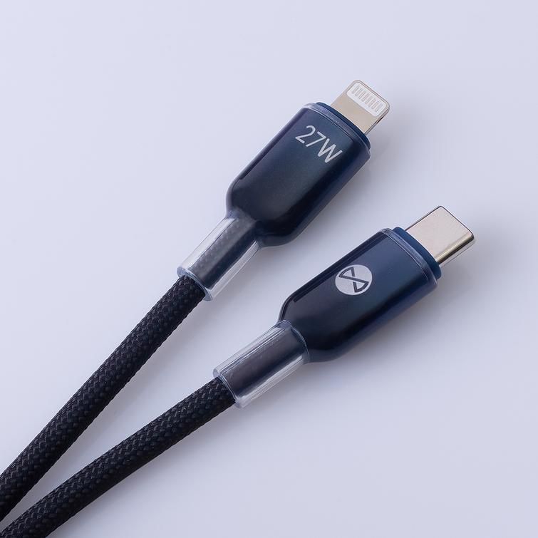 Forever Ombre -kaapeli USB-C - Lightning 1,0 m 27W musta