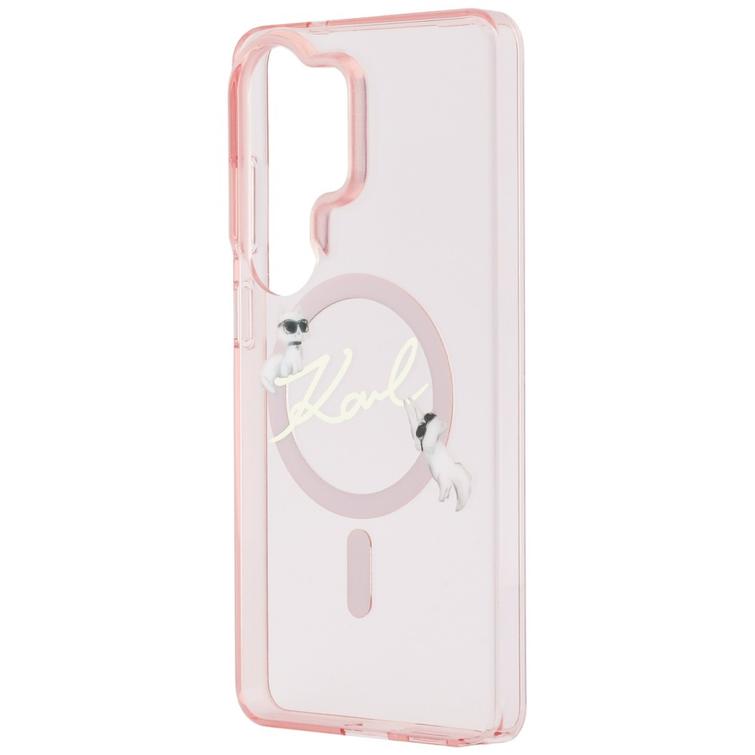 Karl Lagerfeld case IML KC Script MagSafe for Samsung Galaxy S26 Ultra pink