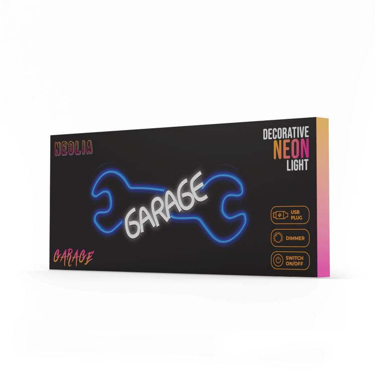 Neon PLEXI LED AUTOTALLI sinivalkoinen NNE22 Neolia