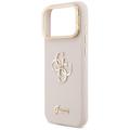 Guess Grained Big 4G & Stand -kamerakotelo iPhone 17 Pro Maxille, pinkki