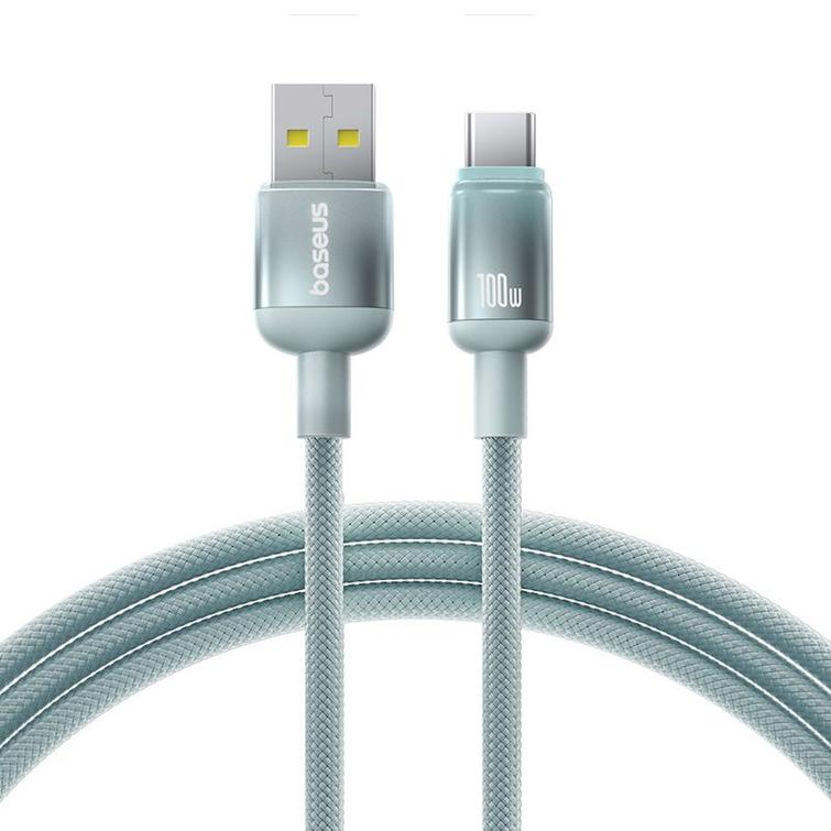 Baseus-kaapeli Discolor USB - USB-C 100W 1m Sinivihre&auml;