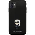 Karl Lagerfeld iPhone 11 -suojakuori KLHCN61SMHKNPK musta HC Silicone Ikonik Metal Pin