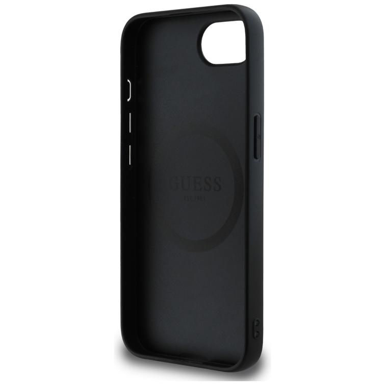 Guess HC MagSafe 4G PU Script Logo -suojakuori iPhone 16e:lle, musta