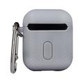 Hiilikuituinen suojakuori Airpodeille / Airpods 2:lle, harmaa