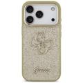 Guess Fixed Glitter Big 4G Metal Frame -suojakuori iPhone 17 Prolle, kulta