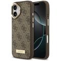 Guess 4G Logo Plate MagSafe case for iPhone 17 brown