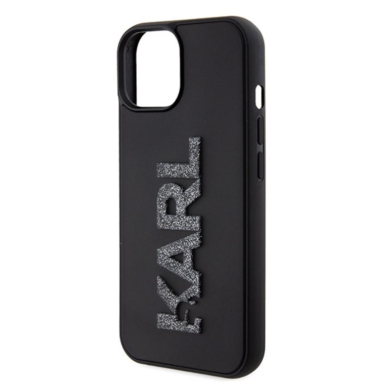 Karl Lagerfeld case for iPhone 15 6,1" KLHCP15S3DMBKCK black HC 3D Logo Glitter