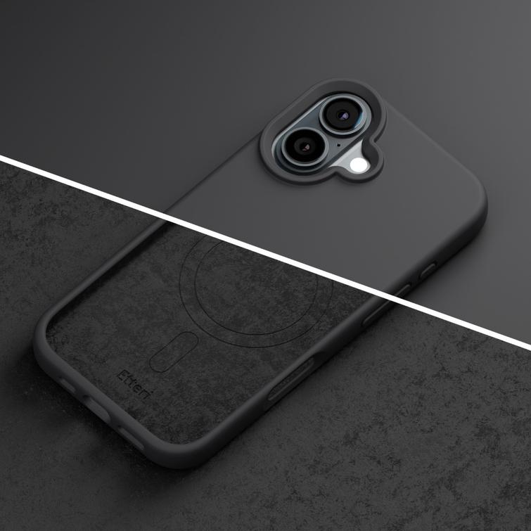Etteri Silicone Mag kotelo iPhone 17:lle musta