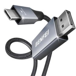 BENFEI USB-C&ndash;DisplayPort-kaapeli 0,9 m 8K 60Hz 4K 144Hz harmaa