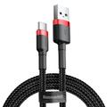 Baseus-kaapeli Cafule USB - USB-C 2,0 m 2A puna-musta