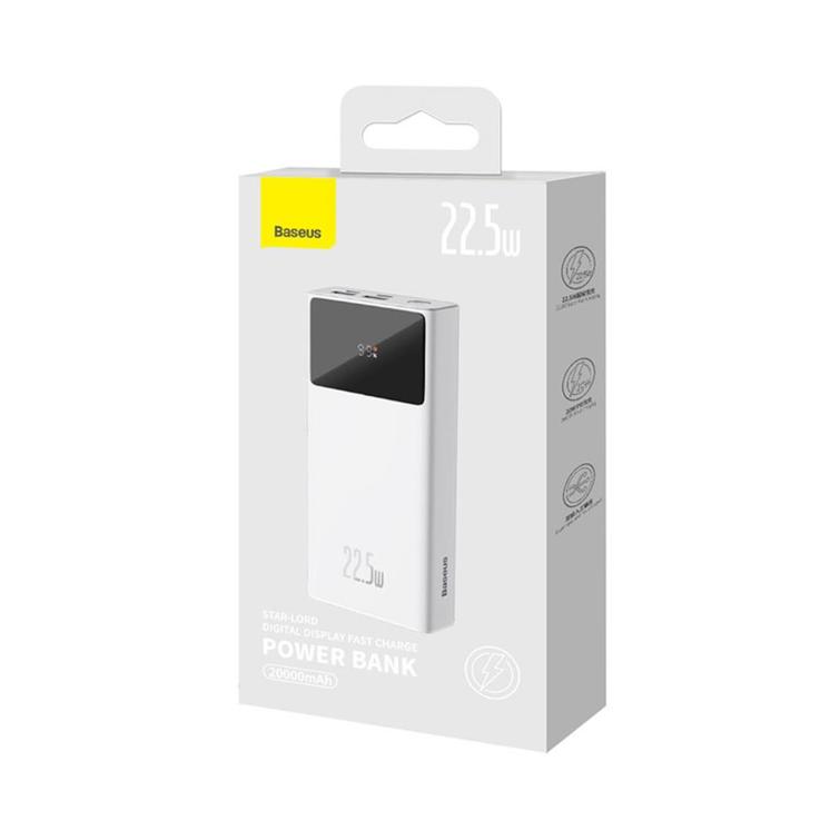 Baseus Star-Lord varavirtalähde 22.5W 20000mAh Overseas Edition Valkoinen