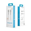 Forever Sleek -kaapeli USB-C - USB-C 1,0 m 100W valkoinen
