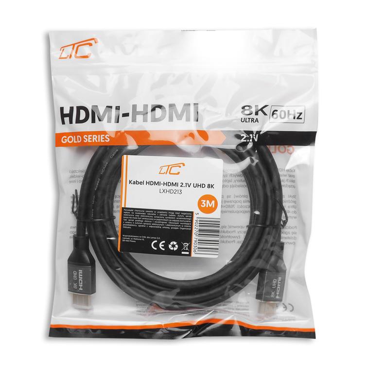 HDMI-HDMI-kaapeli (v2.1 | 8K | 3 m) musta