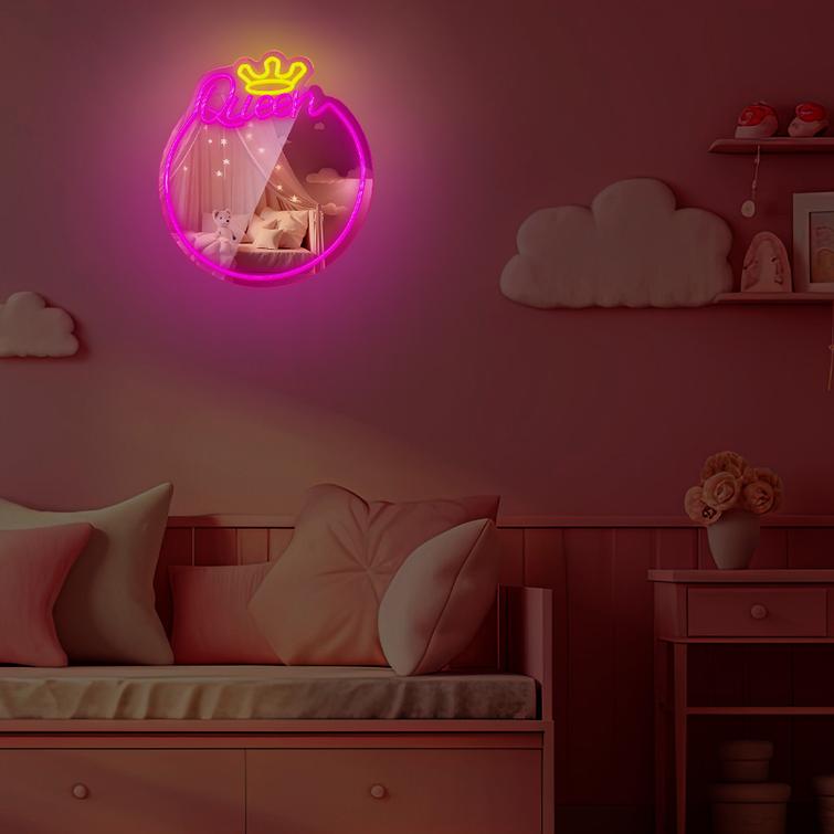 Neonpeili LED Queen l&auml;mmin valkoinen pinkki FMNE04 Forever Light