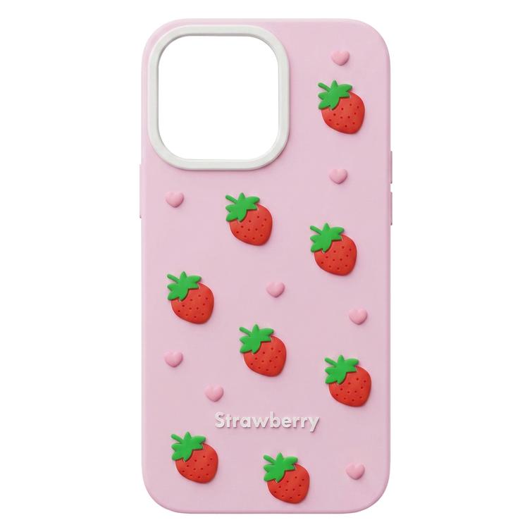 Strawberry case for iPhone 16 Pro 6,3" pink