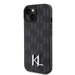 Karl Lagerfeld -suojakuori iPhone 15 6,1":lle KLHCP15SPKLPKLK musta HC Hot Stamp Monogram KL Metal Logo