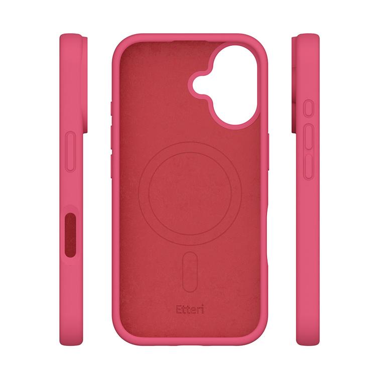 Etteri Silicone Mag kotelo iPhone 16 Plus 6,7" vadelmalle