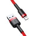 Baseus-kaapeli Cafule USB - Lightning 2,0 m 1,5A puna-punainen