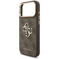 Guess 4G Big 4G Classic Logo Big Strap Metal Buttons -suojakuori iPhone 17 Pro Maxille, ruskea