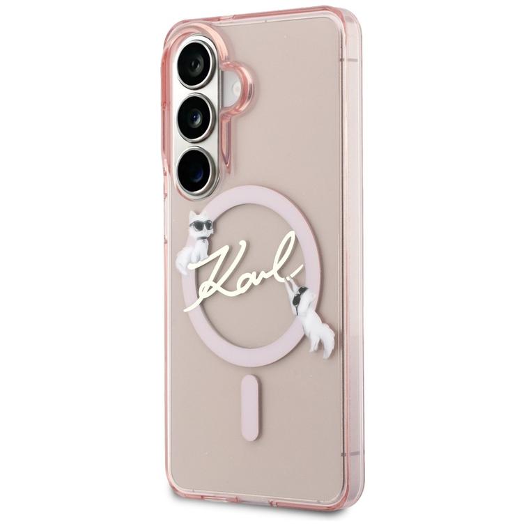 Karl Lagerfeld case IML KC Script MagSafe for Samsung Galaxy S26 pink