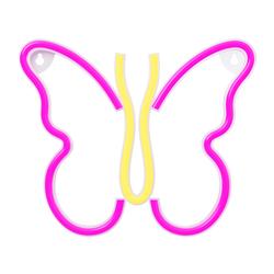 Neon LED-valo BUTTERFLY pinkki NNE03 Neolia