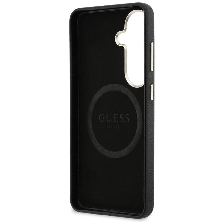 Guess case Rhinestone Round Logo MagSafe for Samsung Galaxy S26 black