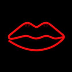 Neon LED-valo LIPS punainen Lepakko + USB FLNE08 Forever Light