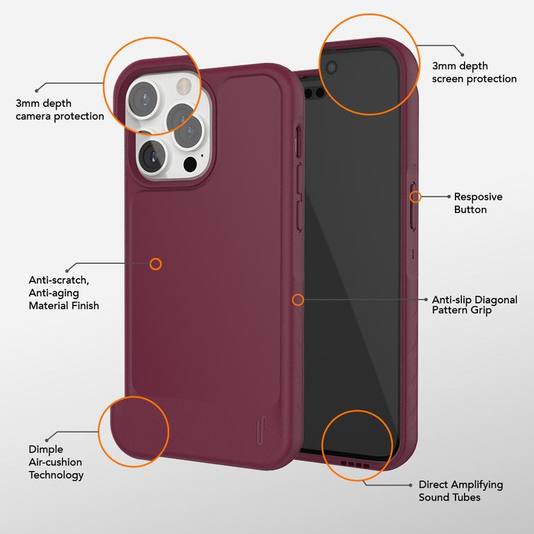 Ruma kuminen L-muotoinen suojakuori iPhone 15 Plus 6,7":lle, musta