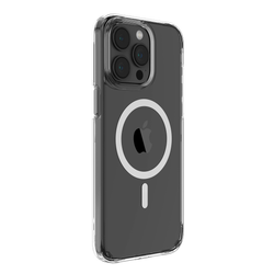 Comma-suojakuori Elemental Mag iPhone 15 Plussalle, läpinäkyvä