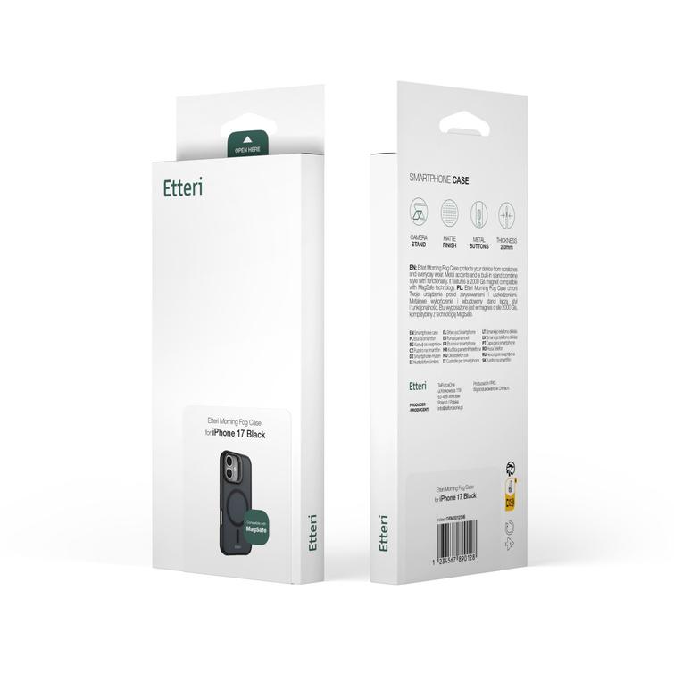 Etteri Morning Fog suojakuori iPhone 15 6,1" mustalle