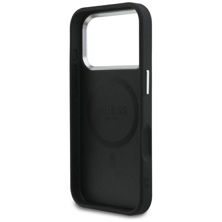 Guess Classic Logo MagSafe -kotelo iPhone 17 Prolle, musta