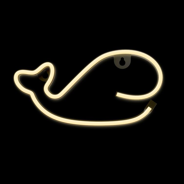 Neon LED-valo WHALE lämmin valkoinen Lepakko + USB FLNE09 Forever Light