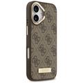 Guess 4G Logo Plate MagSafe case for iPhone 17 brown