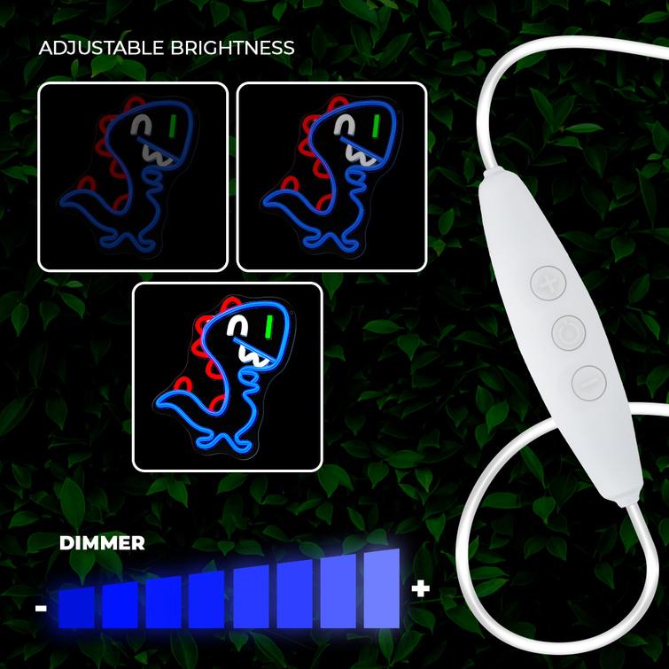 Neon PLEXI LED JURASSIC BABY DINO sininen FLNJ01 Forever Light