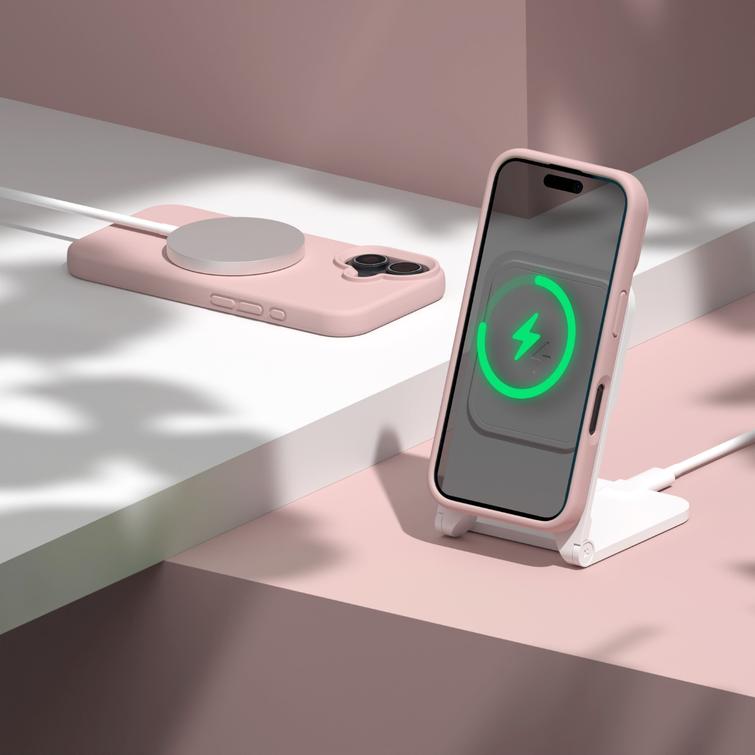 Etteri Silicone Mag kotelo iPhone 17:lle vaaleanpunainen