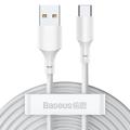 Baseus kaapeli Simple Wisdom USB - USB-C 1,5 m 5A valkoinen 2 kpl