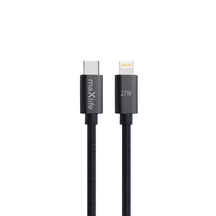 Maxlife MXUC-12 kaapeli USB-C - Lightning 2,0 m 27W musta