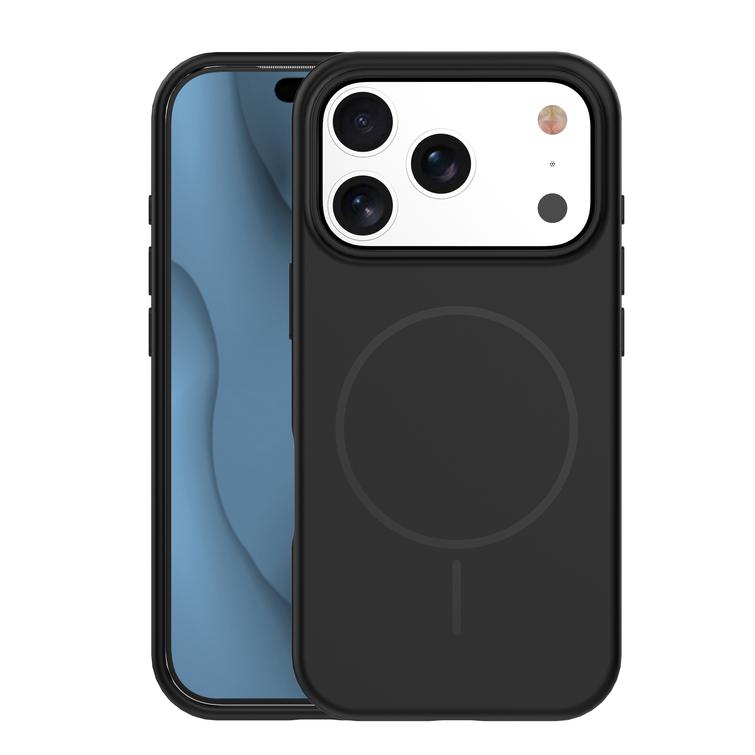 Silikoninen ohut Mag-suojakuori iPhone 17 Pro Max 6,9":lle, musta