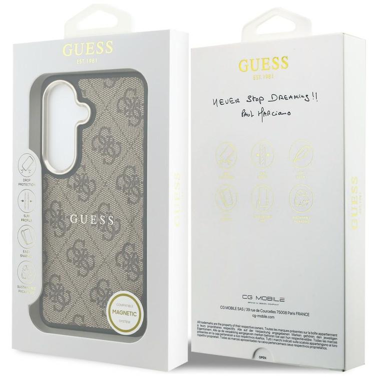Guess case 4G Embossed Ring MagSafe for Samsung Galaxy S26 brown