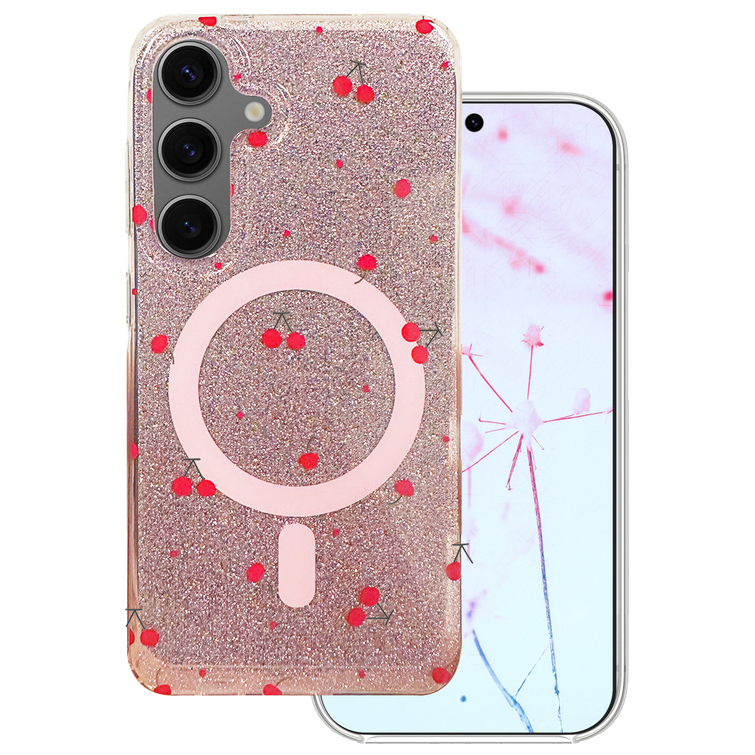 Cherry Mag case for Samsung Galaxy S24 / S25 glitter