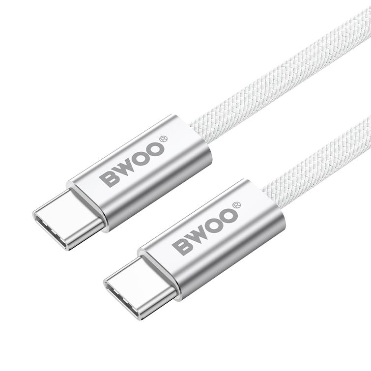 BWOO 240W punottu kaapeli USB-C - USB-C BO-X317C-C 1m valkoinen