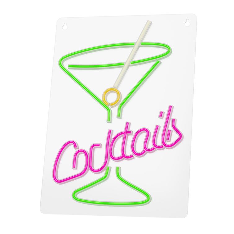 Neon PLEXI LED COCKTAILS -valot, pinkki, vihre&auml; FPNE02X Forever Light